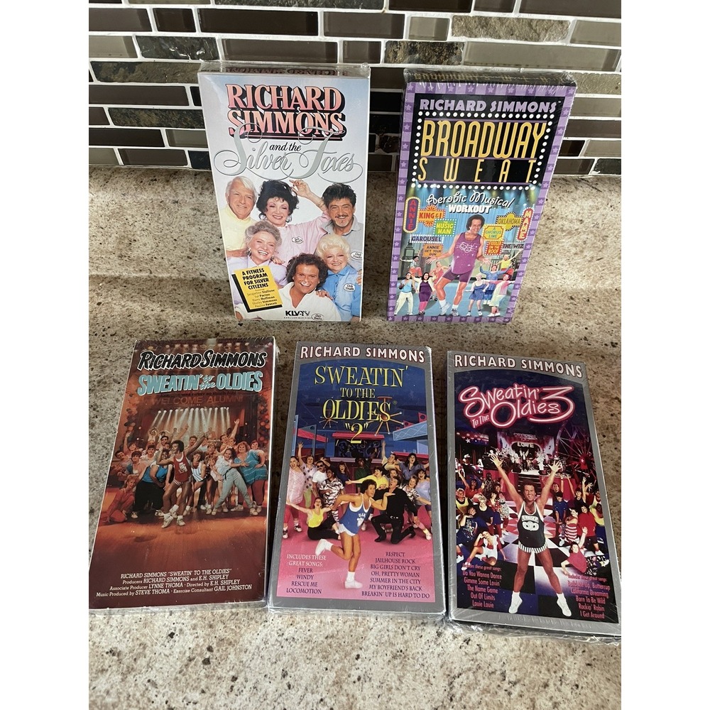 Richard Simmons Sweatin To The Oldies 1-3 Broadway Sweat Silvers Foxes VHS New
